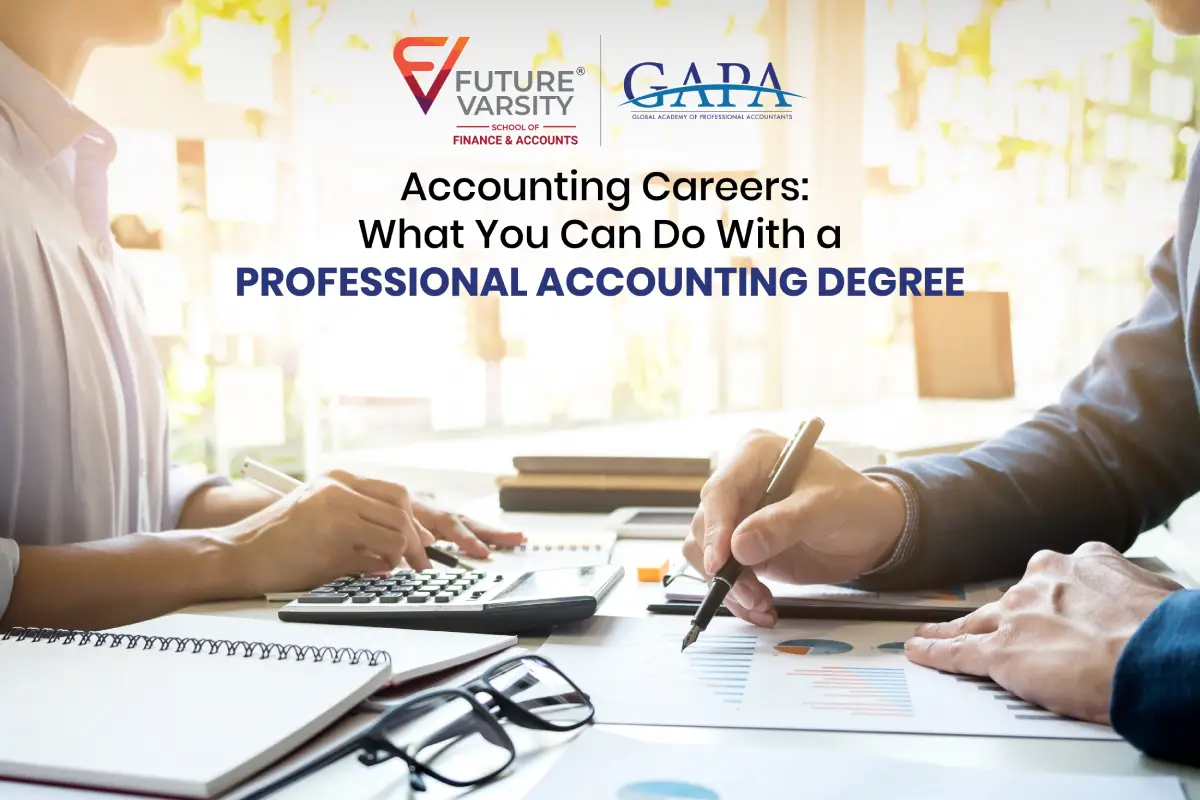 Students analyzing financial reports and calculators while learning about professional accounting careers.